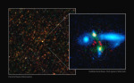 HXMM01 - srážka dvou galaxií v dávné minulosti Autor: ESA/NASA/JPL-Caltech/UC Irvine/STScI/Keck/NRAO/SAO