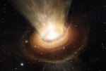 představa okolí supermasivní černé díry v galaxii NGC 3783 - eso1327 Autor: ESO/M. Kornmesser