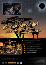 Plakát k akci Africké odpoledne. Autor: Hvězdárna v Úpici.