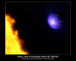 Exoplaneta HD 189733b - kresba Autor: NASA, ESA, and G. Bacon (STScI)