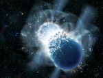 Srážka neutronových hvězd v představě malíře Autor: Dana Berry, SkyWorks Digital, Inc.