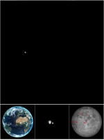 Země a Měsíc od Merkuru snímaný sondou MESSENGER. Autor: NASA/Johns Hopkins University Applied Physics Laboratory/Carnegie Institution of Washington