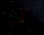 Hvězdný vějíř v Adromedě Autor: Stellarium
