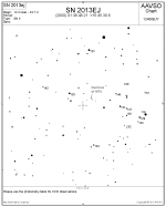 Mapka pro vyhledání supernovy. Autor: AAVSO.