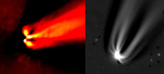 Srovnání komet ISON a WM1 LINEAR. Autor: B. Gary, T. Scarmato, M. Mattiazo.