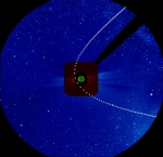 Pohyb komety ISON v poli korónografů SOHO. Autor: NASA.