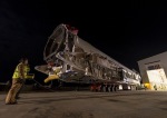 Zbytečně Antares opustil dnes před úsvitem montážní halu Autor: Spaceflightnow.com