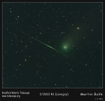 C/2013 R1 Lovejoy a meteor. Autor: Martin Šulík