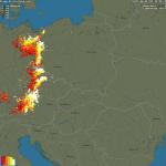Blesky v střední Evropě. Autor: Blitz