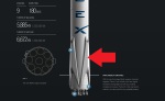 Model spodní části Falconu 9 s dobře patrnými vzpěrami pro přistání Autor: SpaceX