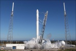 Záběr z testovacího zážehu Falconu 9 osmého března 2014 Autor: SpaceX