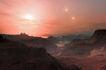 Západ slunce na superzemi u exoplanety Gliese 667 Cc Autor: ESO/L. Calçada