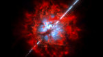 představa okolí gama záblesku GRB 020819B založená na datech ALMA - eso1418 Autor: NAOJ
