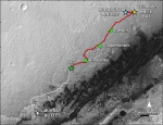 sol 663 Curiosity mapa cesty Autor: NASA/JPL-Caltech