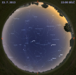 Mapa oblohy 23. července 2014 ve 22 hodin SELČ. Data: Stellarium Autor: Martin Gembec