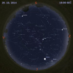 Mapa oblohy 29. října 2014 v 18:00 SEČ. Data: Stellarium Autor: Martin Gembec