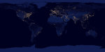 Jak svítí lidé v noci na celém světě? Na to odpovídá tato mozaikovitá mapa pořízená družicí z oběžné dráhy Země. Je patrné, že nejvíce tíží světelné znečištění Evropu, východ USA, Indii, Čínu a Japonsko. Naopak státy na jižní polokouli mají mnohem více mí Foto: NASA.