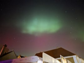 Polární záře z centra Berouna