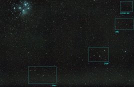 Plejády, Uran, komety a planetky