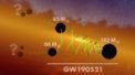 Autor: LIGO/Caltech/MIT/R. Hurt (IPAC) - Umělecké ztvárnění ilustruje hierarchické schéma pro splynutí černých děr