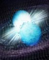Autor: NASA/CXC/Trinity University/D. Pooley et al. - Umělecké ztvárnění vzniku nové černé díry po kolizi dvou neutronových hvězd