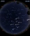 Autor: Stellarium/Martin Gembec - Mapa oblohy 8. března 2023 v 19:00 SEČ