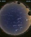 Autor: Stellarium/Martin Gembec - Mapa oblohy 22. března 2023 v 19:00 SEČ
