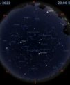 Autor: Stellarium/Martin Gembec - Mapa oblohy 7. června 2023 ve 23:00 SELČ