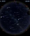 Autor: Stellarium/Martin Gembec - Mapa oblohy 1. listopadu 2023 v 18:00 SEČ