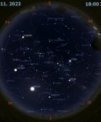 Autor: Stellarium/Martin Gembec - Mapa oblohy 22. listopadu 2023 v 18:00 SEČ