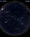 Autor: Stellarium/Martin Gembec - Mapa oblohy 29. listopadu 2023 v 18:00 SEČ