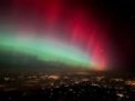 Autor: Robert Šramo - Polární záře 10. 10. z letadla nad Německem mezi 22:30 a 22:40 SELČ