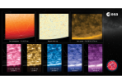 Autor: ESA - Koláž fotografií jižního pólu Slunce z různých přístrojů na palubě sondy Solar Orbiter, 16.-17. března 2025, sklon dráhy 15°