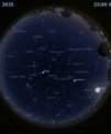 Autor: Stellarium/Martin Gembec - Mapa oblohy 2. července 2025 ve 23:00 SELČ