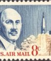 Autor: Wikipedia (EN): Robert H. Goddard - Portrét Roberta Goddarda na americké poštovní známce