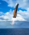Autor: X/SpaceX - Přistávající Starship S37 při misi IFT-10.