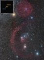 Autor: NOIRLab/Martin Gembec - Na fotografii souhvězdí Oriona vidíme polohu Betelgeuze a jejího nově objeveného průvodce.