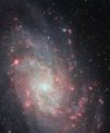 Autor: © ESO - Snímek galaxie M33 v Trojúhelníku z dalekohledu ESO. Galaxie je dostatečně blízko (ve vzdálenosti asi 3 milionů světelných let), aby v ní bylo možné pozorovat nejen nejrůznější mlhoviny, ale dokonce i jednotlivé hvězdy, zejména ty jasnější. Je tedy dobrým cílem k systematickému studiu obřích hvězd.
