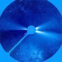 Autor: SOHO/LASCO (ESA & NASA) - Kometa a Mléčná dráha na snímku koronografu SOHO LASCO C3 23. 12. 1996