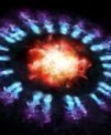 Autor: Cardiff University - Vznikající kosmický prach v důsledku rázové vlny při explozi supernovy