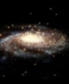 Autor: NASA/ESA/Hubble/L. Calçada - Umělecké ztvárnění počítačového modelu naší Galaxie a poloh kulových hvězdokup