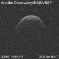 Autor: Arecibo Observatory/NASA/NSF - Rotace planetky (52768) 1998 OR2 na záběrech velkého radaru v Portoriku