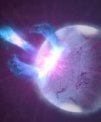 Autor: NASA\'s Goddard Space Flight Center/S. Wiessinger - Představa, jak z povrchu magnetaru uniká záblesk energie