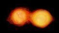 Autor: NASA - Grafické znázornění dvojice kolidujících neutronových hvězd