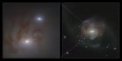 Autor: ESO/Voggel et al.; ESO/VST ATLAS team. Acknowledgement: Durham University/CASU/WFAU - Dvojice jader galaxie NGC 7727. Snímek vlevo byl pořízen přístrojem MUSE a dalekohledem ESO/VLT, snímek vpravo získal dalekohled VST (VLT Survey Telescope). Oba přístroje pracují na Observatoři Paranal.