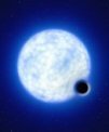 Autor: ESO/L. Calçada - Ilustrace systému VFTS 243 s černou dírou hvězdné hmotnosti v mlhovině Tarantule