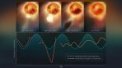 Autor: NASA/ESA/Elizabeth Wheatley, STScI - Ilustrační diagram zachycuje změny jasnosti hvězdy Betelgeuse (červená křivka), následující po gigantickém výronu hmoty na velké části viditelného povrchu; unikající materiál se postupně ochlazoval a vytvořil oblak prachu, který dočasně zastínil hvězdu při pohledu ze Země. Toto nebývalé hvězdné vzplanutí přerušilo monstrózní periodu oscilace v délce 400 dnů (modrá čárkovaná sinusoida), kterou astronomové naměřili za období více než 200 roků.