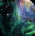 Autor: NASA, ESA, CSA, PDRs4All ERS Team; image processing Salomé Fuenmayor - Severozápadní část středu mlhoviny v Orionu (M42). Vědci z týmu PDRs4All na něm vidí žábu. Možná sedí vpravo dole a vykukuje na nás..