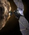 Autor: Southwest Research Institute - Umělecká představa sondy Lucy zkoumající planetku ze skupiny Trojánů