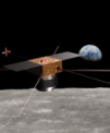 Vizualizace sondy LVICE2 u Měsíce